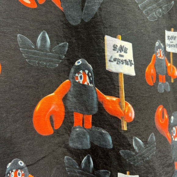 Adidas x Philip Colbert “Save The Lobster” Collaboration Button-Down Shirt Large - Picture 9 of 13